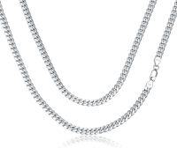 wholesale Sterling Silver Cuban Link Chain 3mm 4mm 5mm for Men Women 18 26 -4mm Width 18\"