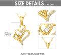 wholesale 14K Gold Heart Pendant with Mom Engraving and Cubic Zirconia Stones - Gift for Mother's Day (18 Inches)-0-3
