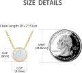 wholesale 925 Sterling Silver Synthetic Opal 8mm Round Pendant Necklace with Gold Plated Chain (chars)-0-5