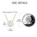 wholesale 925 Sterling Silver Synthetic Opal 8mm Round Pendant Necklace with Gold Plated Chain (chars)-0-5