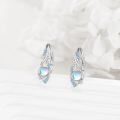 wholesale 925 Sterling Silver Moonstone Drop Earrings Platinum Plated Blue Cz Swirl Design-0-3