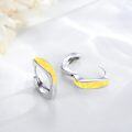wholesale 925 Sterling Silver Yellow Opal Huggie Hoop Earrings with 925 Sterling Silver Gold Plating for Women-0-1