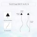 wholesale 925 Sterling Silver Triangle Black Stone Threader Dangle Drop Earrings for Women-0-3