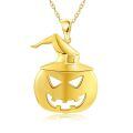 wholesale Gold Pumpkin Witch Hat Pendant Necklace - 925 Sterling Silver Halloween Costume s for Women-0-0