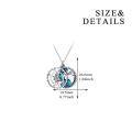 wholesale 925 Sterling Silver World Map & Compass Pendant Necklace with Blue Enamel Accents-0-3
