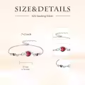 TOUPOP Sterling Silver Infinity Birthstone Bracelet Heart Link Fine Jewelry Gift-0-5