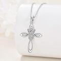 wholesale 925 Sterling Silver Cross Vine Pendant Necklace for Women-0-3