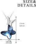 wholesale 925 Sterling Silver & Austrian Crystal Blue Morpho Helena Butterfly Necklace - 0.58, 18 Chain, Gift Box, 12-Month Warranty-0-4