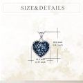 wholesale 925 Sterling Silver Heart Pendant Necklace Platinum Plated Iridescent Rainbow Crystal Beaded Edge-0-9