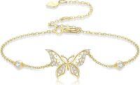 wholesale 14K Gold Moissanite Butterfly Bracelet, Nickel-Free Hypoallergenic, Sparkling Gemstone Jewelry Gift for Women-Butterfly