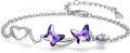 wholesale 925 Sterling Silver Butterfly Crystal Bracelet - Mom Daughter Matching Jewelry Christmas Gifts for Women & Girls-0-0