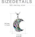 wholesale 925 Sterling Silver Moon & Tree of Life Abalone Shell Inlay Pendant Necklace for Women Irish s-0-3