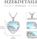 wholesale 925 Sterling Silver Heart-Shaped Otters Pendant Necklace - Gifts for Her-0-2