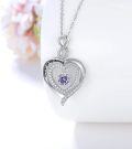 wholesale 925 Sterling Silver Green Crystal Infinity Heart Pendant Necklace for Women Wife Her Gift-0-11