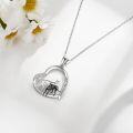 wholesale 925 Sterling Silver Heart-Shaped Greyhound Dog Family Love You Forever Pendant Necklace-0-2