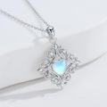 wholesale 925 Sterling Silver Heart-Shaped Blue Moonstone and Cubic Zirconia Pendant Necklace for Women-0-1
