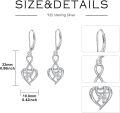 wholesale 925 Sterling Silver Infinity Heart Drop Leverback Earrings with Cubic Zirconia - Elegant Gift for Her-0-5