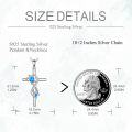wholesale 925 Sterling Silver Blue Opal Sea Turtle Cross Pendant Necklace for Women Girls-0-1