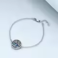 wholesale 925 Sterling Silver Abalone Shell Blue Opal Turquoise Malachite Tree Of Life Charm Bracelet Wholesale for Women Girls  6-8 Adjustable Chain Length-0-2
