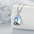 wholesale 925 Sterling Silver & Moonstone Black Cat Protection Necklace for Women, Adjustable Chain, Hypoallergenic Jewelry Gift for Her-0-2