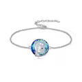 TOUPOP Sterling Silver Blue Crystal Evil Eye Hamsa Tree Of Life Bracelet-0-0