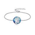 TOUPOP Sterling Silver Blue Crystal Evil Eye Hamsa Tree Of Life Bracelet-0-0