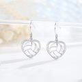 wholesale 925 Sterling Silver Heart-Shaped Volleyball Drop Earrings Sporty Gift for Her-0-4