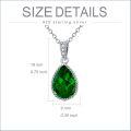 wholesale Sterling Silver Natural Gemstone Diamond Necklace 1 Ct Pear Teardrop Pendant 18+2 Inch Women s Birthday Mother s Day Gift-0-22