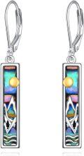 wholesale 925 Sterling Silver Abalone Shell Mountain Dangle Earrings with Gold Accents - Faith  for Her-0-0