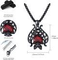 wholesale 925 Sterling Silver Red Crystal Bat Pendant Gothic Necklace for Women and Men Halloween Gift-0-5