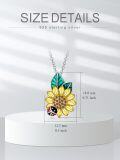 wholesale 925 Sterling Silver 925 Green Leaf Yellow Flower Red Black Dot Pendant Necklace Gift-0-1