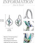 wholesale 925 Sterling Silver Hummingbird Abalone Shell Leverback Dangle Drop Hoop Earrings for Women Gifts-0-3