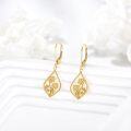 wholesale 10K Gold Sunflower Drop Leverback Earrings - Fine for Her-0-2