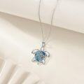 wholesale 925 Sterling Silver Abalone Shell Musical Note Sea Turtle Pendant Necklace for Women-0-1