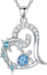 wholesale Turtle Necklace Mothers Day Gifts For Mom Sterling Silver Mother Daughter Necklace Sea Turtle Jewelry For Women, Crystal Sea Turtles Gifts For Women Mothers From Son And Mom Grandma Daugther Sister -undefined