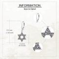 wholesale 925 Sterling Silver Star of David Leverback Drop Earrings Judaica Gifts for Women-0-2