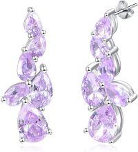 wholesale 925 Sterling Silver Birthstone Teardrop Dangle Earrings for Women-06 Jun