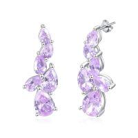 wholesale 925 Sterling Silver Birthstone Teardrop Dangle Earrings for Women-06 Jun