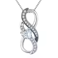wholesale  925 Sterling Silver & White Gold Plated Heart Birthstone Necklace Wholesale with Infinity Symbol for Women - Hypoallergenic, Adjustable Chain, Meaningful Gift for Her-0-0