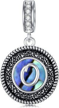 wholesale 925 Sterling Silver Abalone Shell Alphabet Charms A Z for Jewelry-O