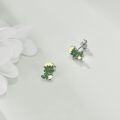 wholesale 925 Sterling Silver Green Enamel Frog Stud Earrings Animal s for Women Girls-0-7
