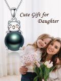 wholesale Black Pearl Necklace For Women Sterling Silver Black Freshwater Pearl Horse/cat/unicorn/mermaid Animal Pendant Necklace Jewelry Anniversary Christmas Birthday Gifts For Wife Mon Friends Her -0-4