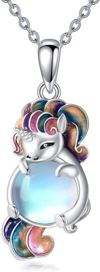 wholesale Sterling Silver April Birthstone Axolotl Heart Necklace for Women-Unicorn