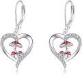 wholesale 925 Sterling Silver Mushroom Heart Drop Earrings - Cute Valentine's Day Gift for Her-0-0