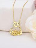 wholesale Sterling Silver 14K Gold Plated Mother Father Daughter Son Necklace Mother s Day Gift-0-26
