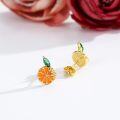wholesale 925 Sterling Silver Orange Slice Stud Earrings for Women Fruit Accessories Summer s-0-1