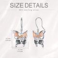 wholesale 925 Sterling Silver Bat Skull Drop Earrings 2 Long Halloween Jewelry for Women Girls Gift-0-4