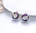 wholesale 925 Sterling Silver Rainbow Hummingbird Flower Drop Earrings Gift for Her-0-1