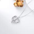 TOUPOP Sterling Silver Heart Initial A-Z Letter Pendant Necklace-0-5