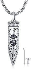 wholesale 925 Sterling Silver Egyptian Eye of Horus Cylinder Urn Necklace with Funnel and Chain-0-0